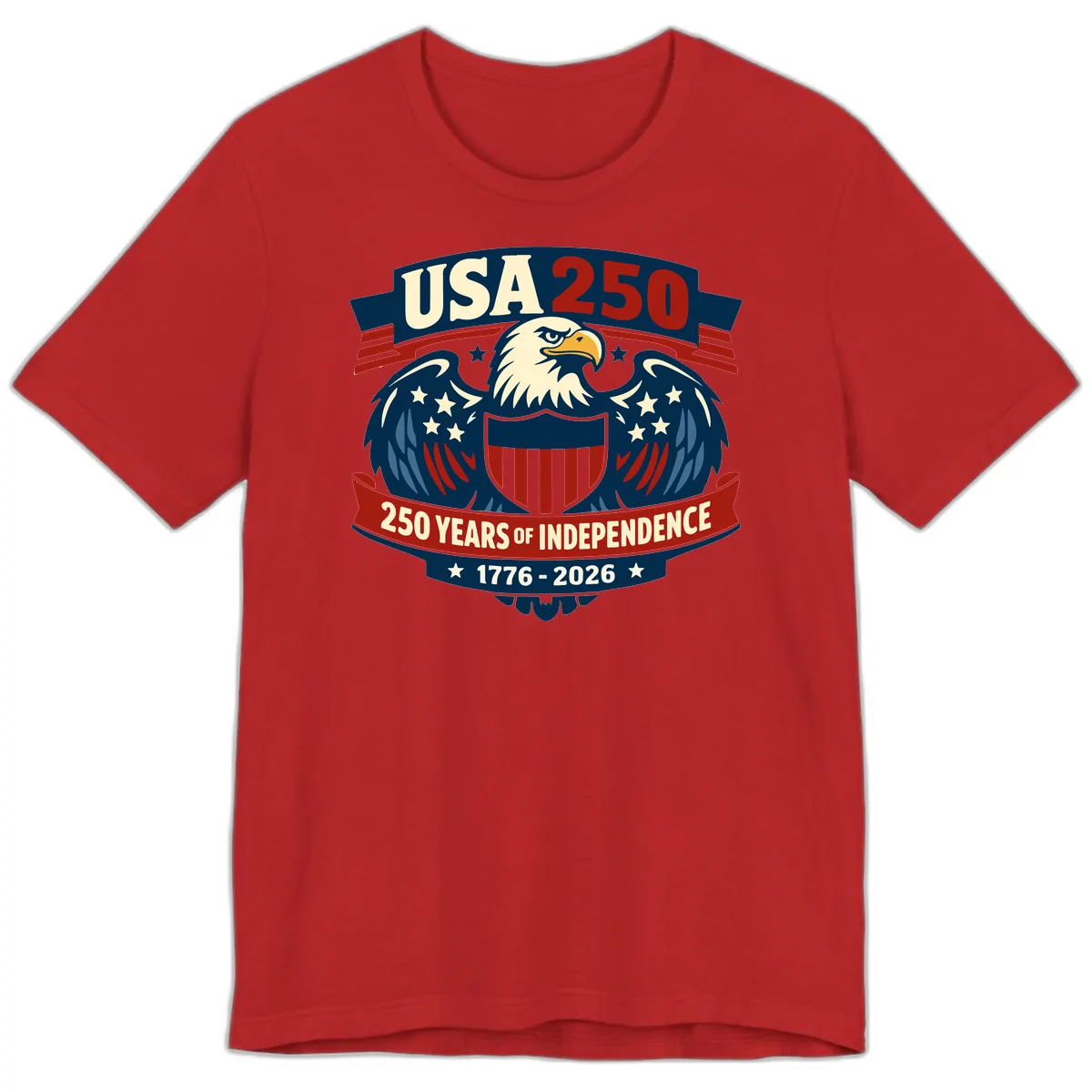 USA 250 Years Of Independence Celebration Premium T-Shirt in Red