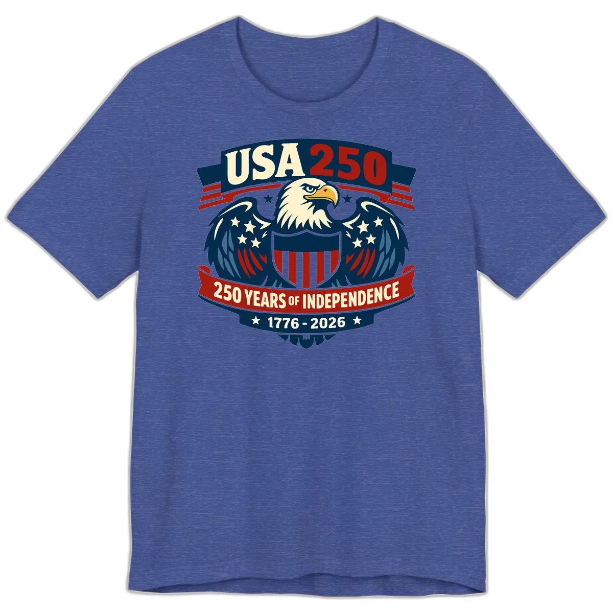 USA 250 Years Of Independence Celebration Premium T-Shirt in Heather True Royal