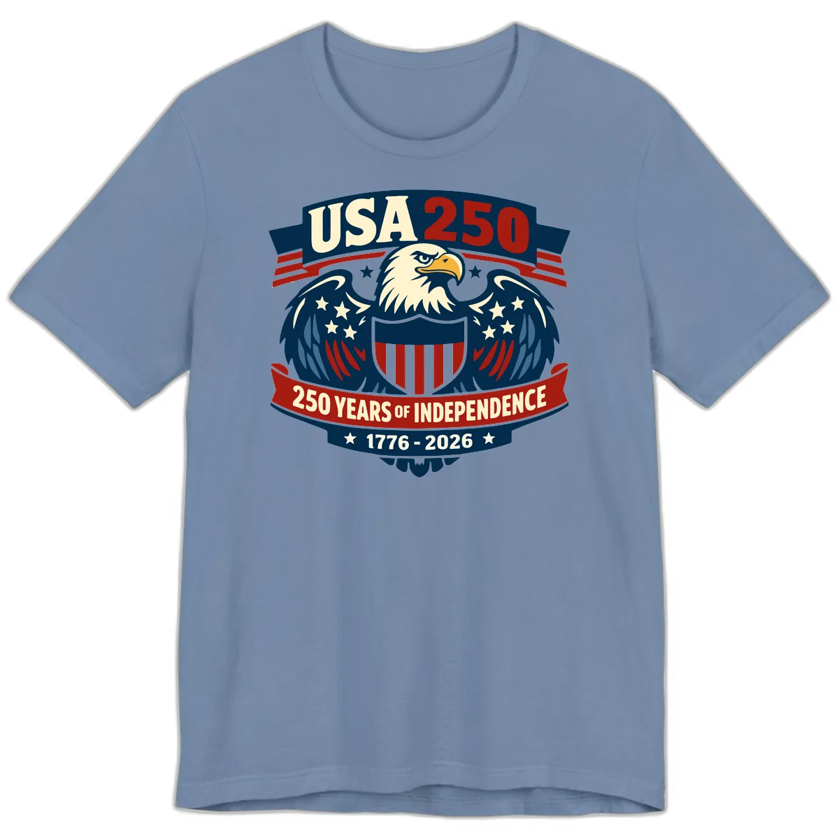 USA 250 Years Of Independence Celebration Premium T-Shirt in Steel Blue