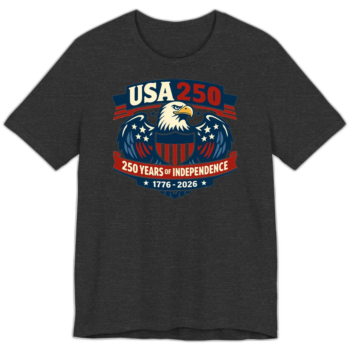 USA 250 Years Of Independence Celebration Premium T-Shirt in Dark Grey Heather