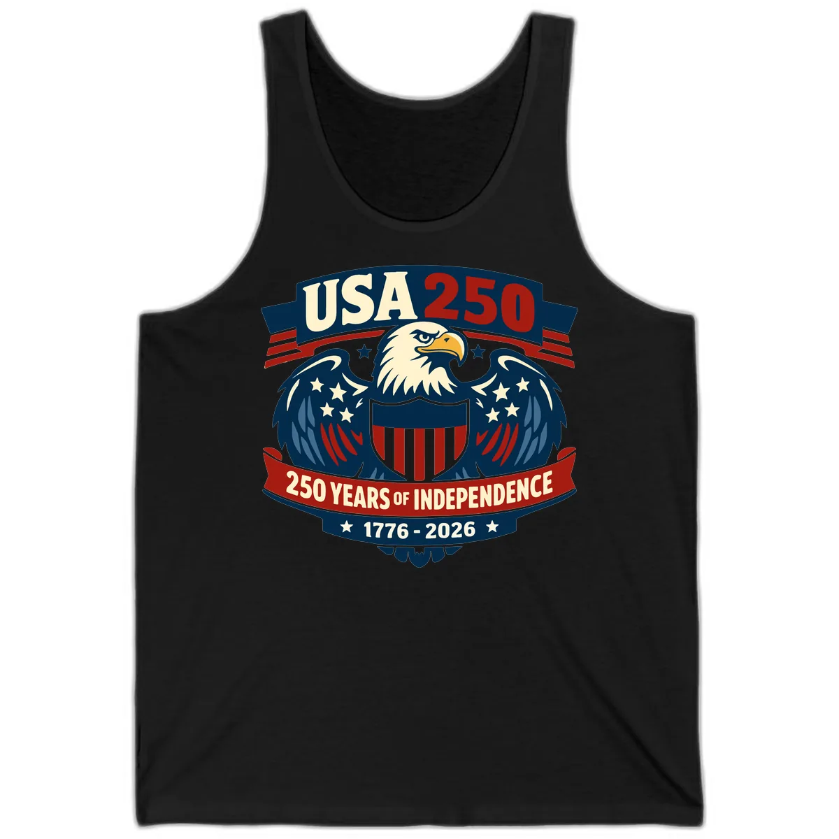 USA 250 Years Of Independence Celebration Tank in Black