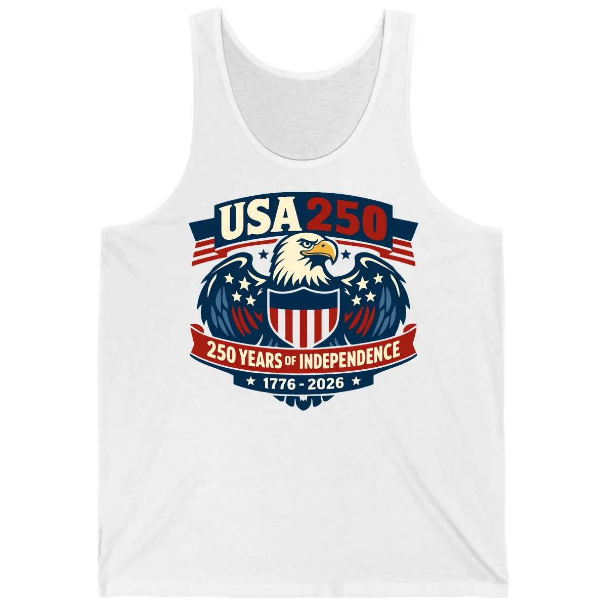 USA 250 Years Of Independence Celebration Tank in White