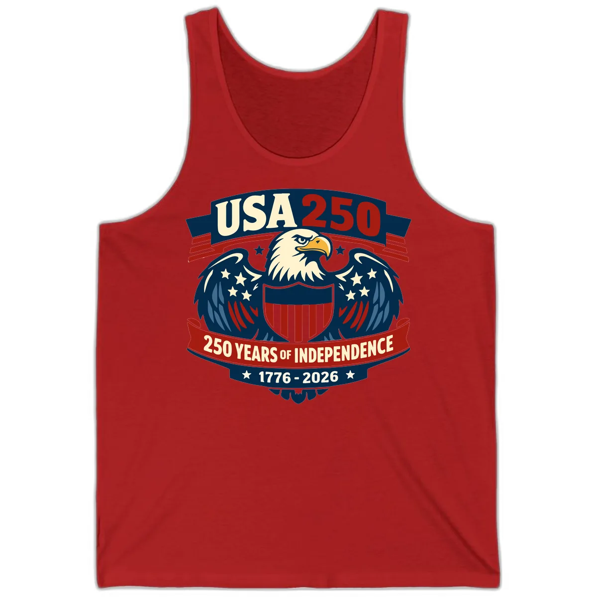 USA 250 Years Of Independence Celebration Tank in Red