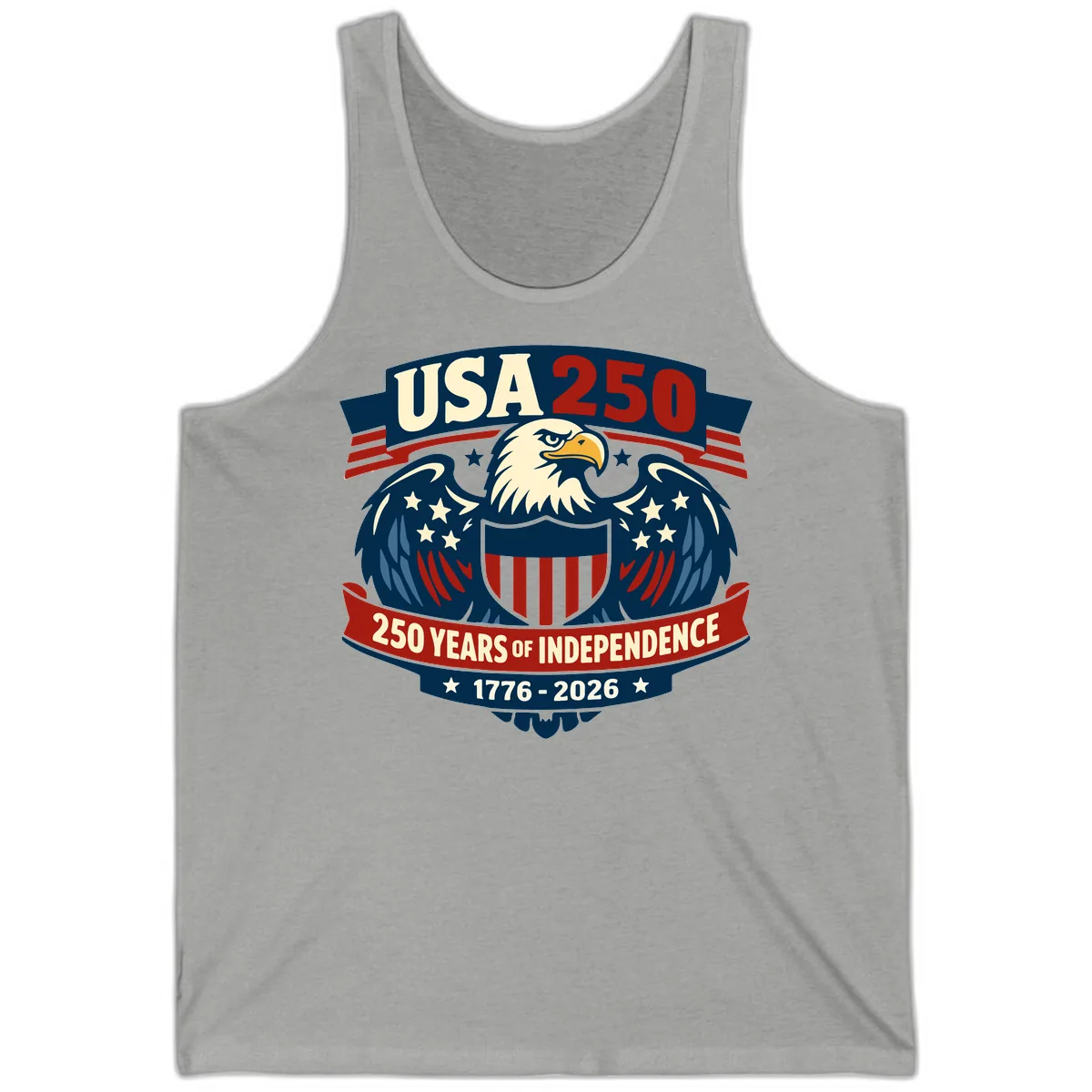 USA 250 Years Of Independence Celebration Tank in Athletic Heather