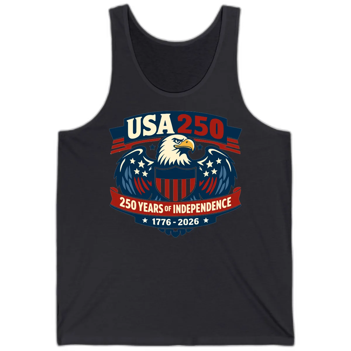 USA 250 Years Of Independence Celebration Tank in Dark Grey