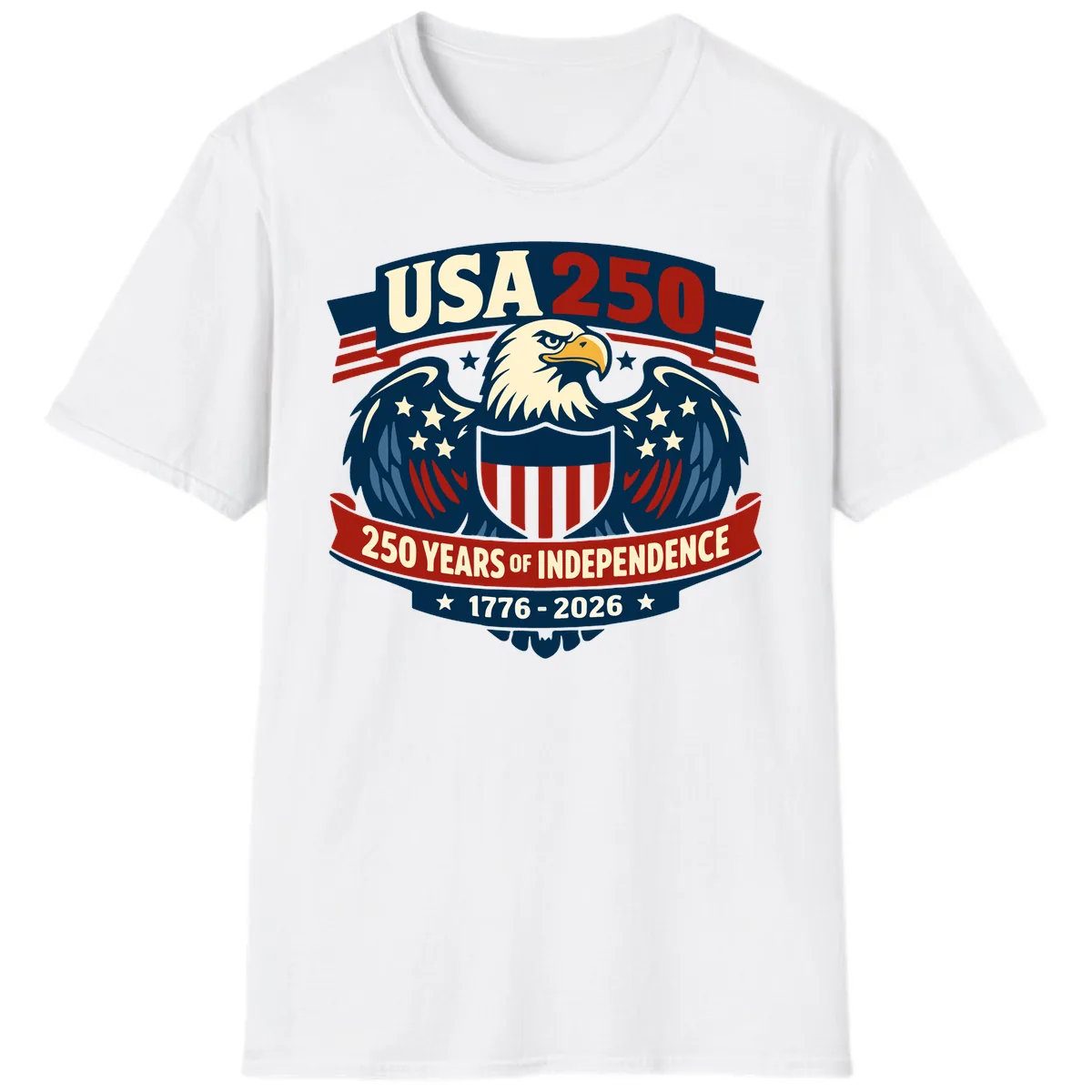 USA 250 Years Of Independence Celebration T-Shirt in White