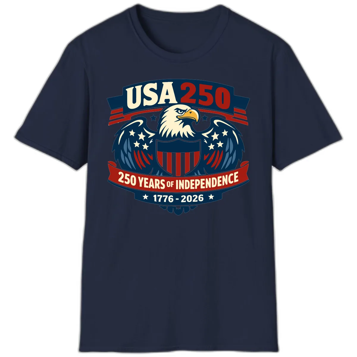 USA 250 Years Of Independence Celebration T-Shirt in Navy