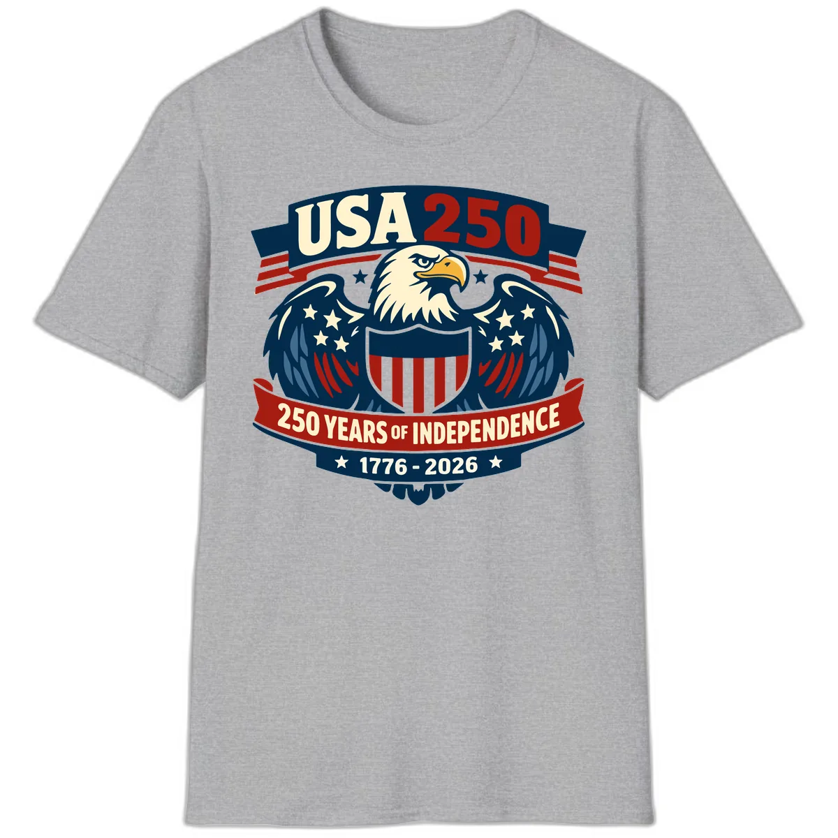 USA 250 Years Of Independence Celebration T-Shirt in Sport Grey