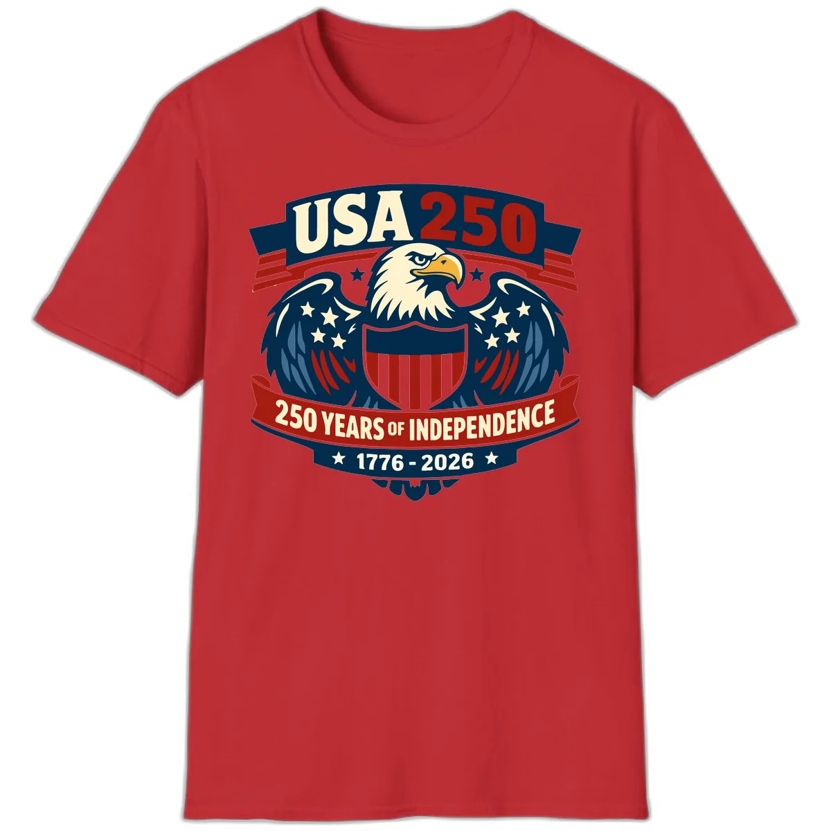 USA 250 Years Of Independence Celebration T-Shirt in Red