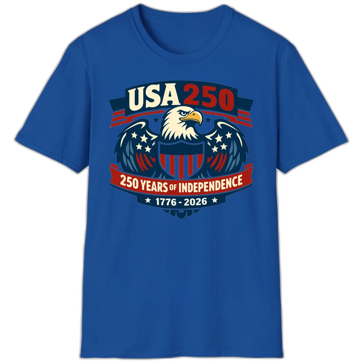 USA 250 Years Of Independence Celebration T-Shirt in Royal