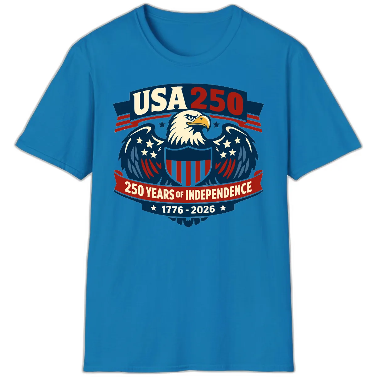 USA 250 Years Of Independence Celebration T-Shirt in Sapphire