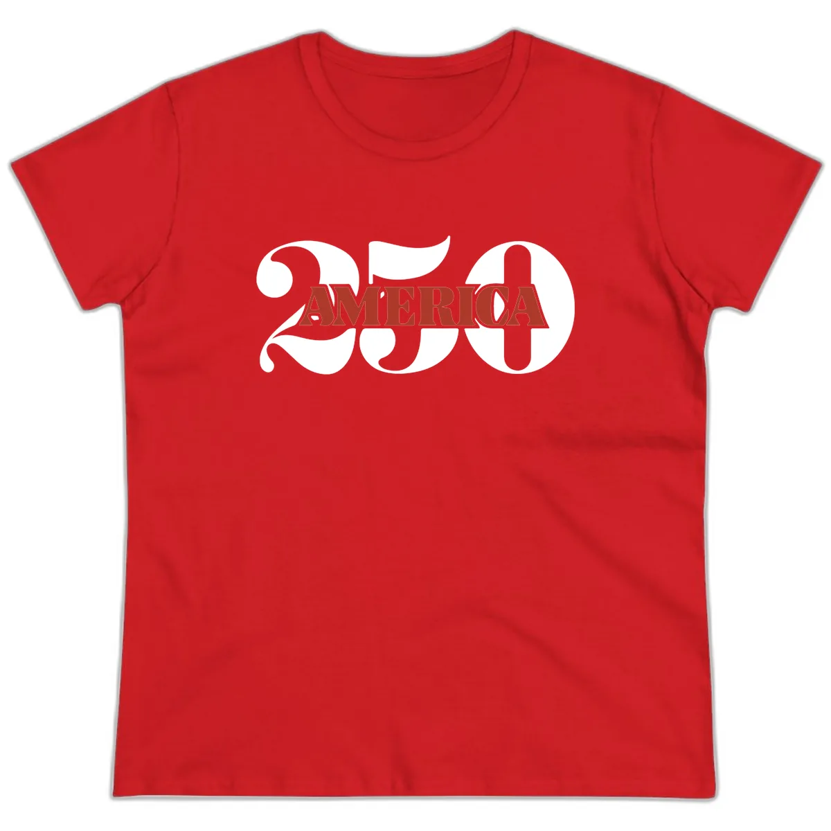 America 250th Anniversary Celebration Ladies Tee in Red