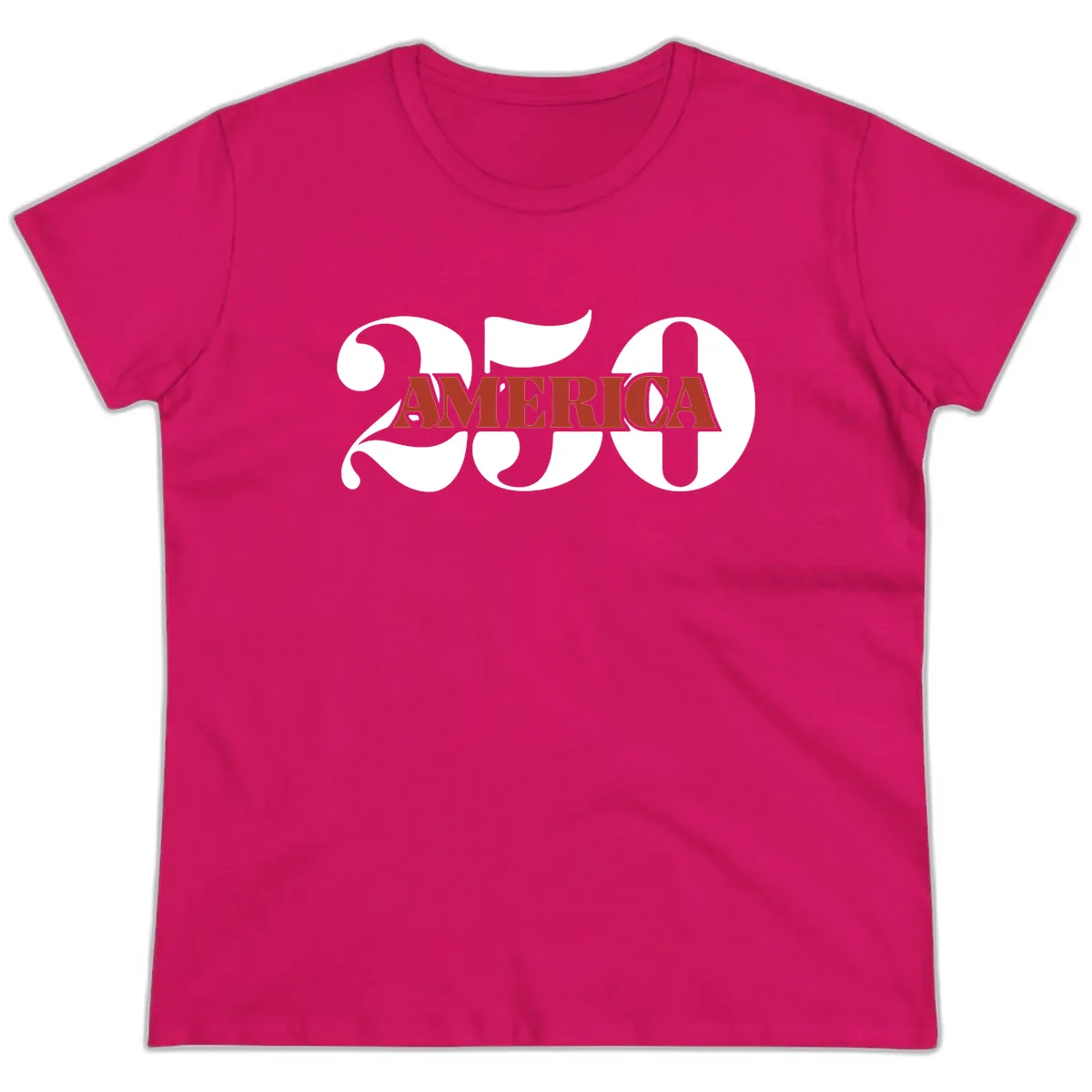 America 250th Anniversary Celebration Ladies Tee in Heliconia