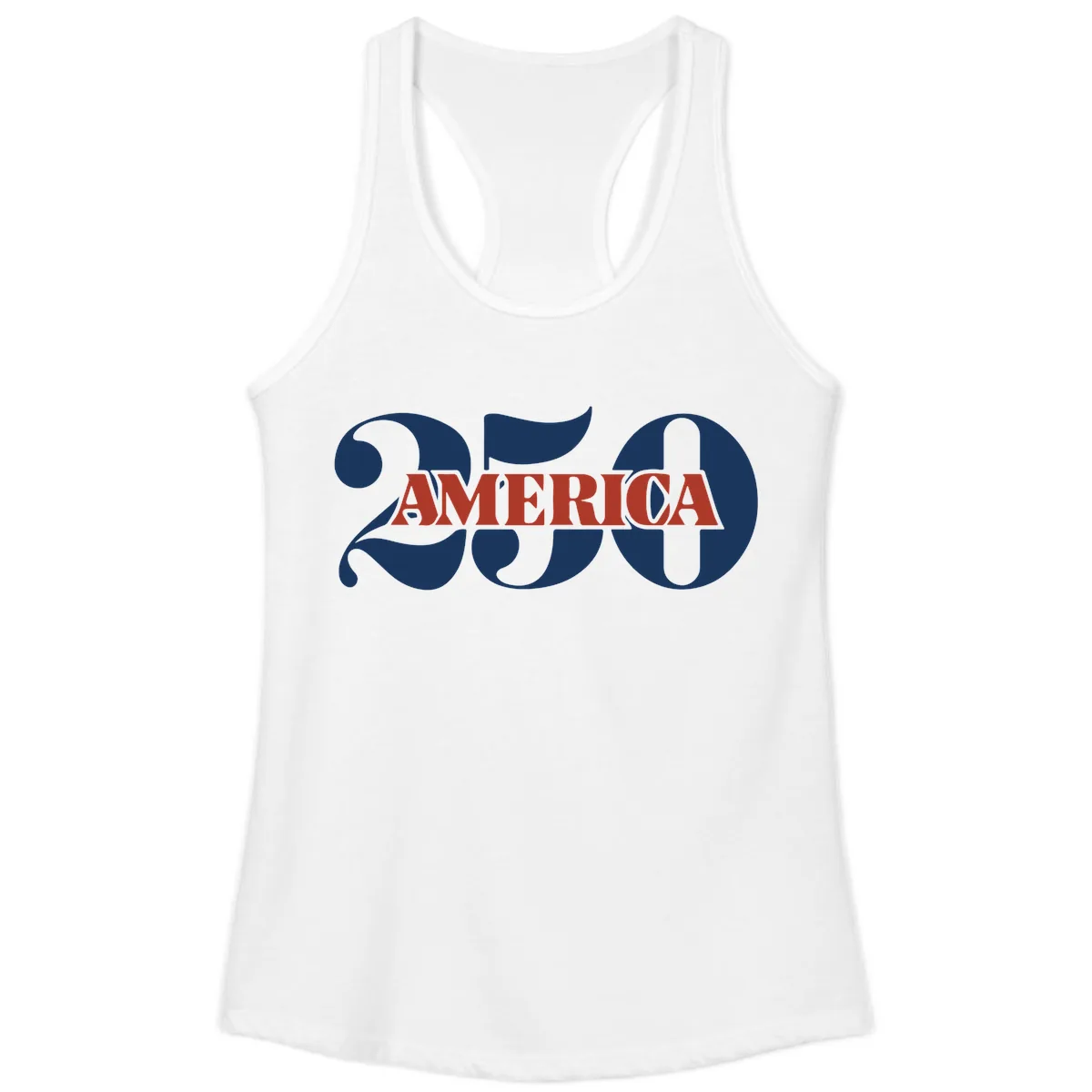 America 250th Anniversary Celebration Ladies Tank in White