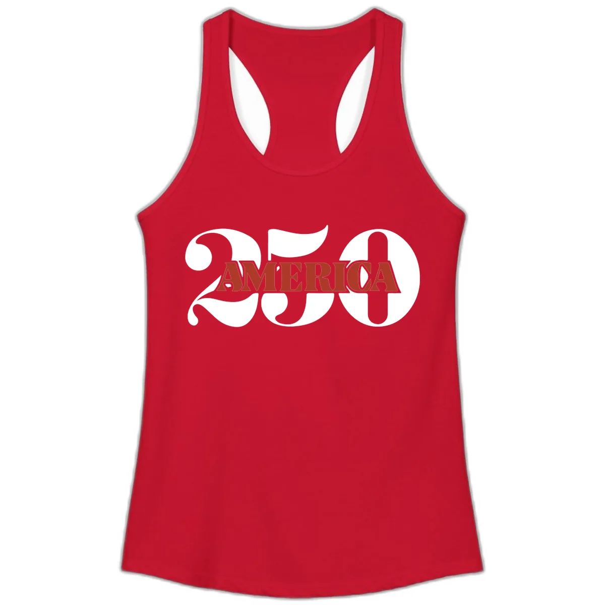 America 250th Anniversary Celebration Ladies Tank in Solid Red