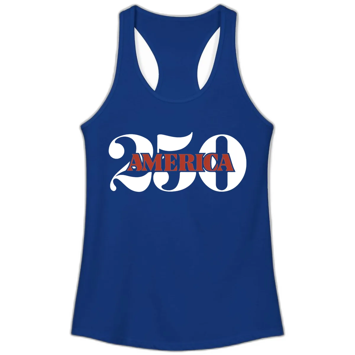 America 250th Anniversary Celebration Ladies Tank in Solid Royal