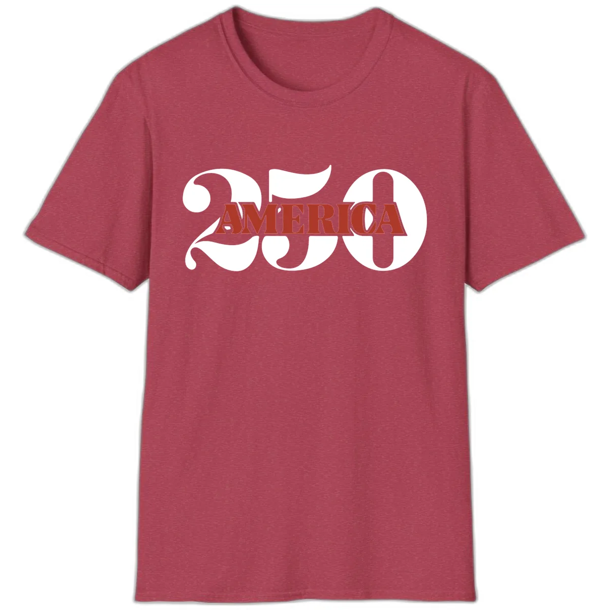 America 250th Anniversary Celebration T-Shirt in Heather Cardinal