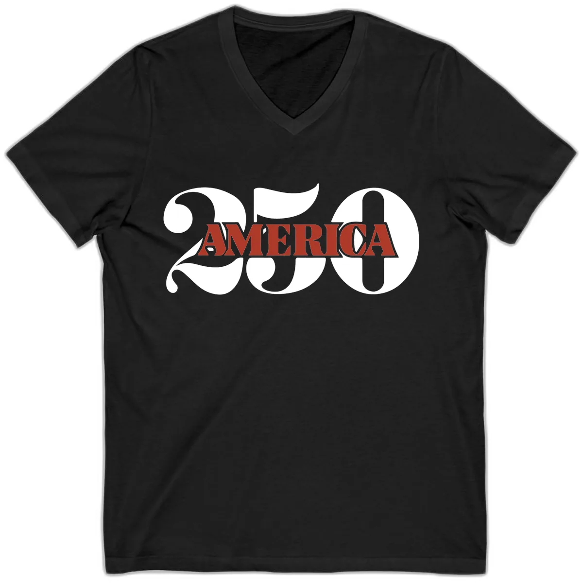 America 250th Anniversary Celebration V-Neck in Black
