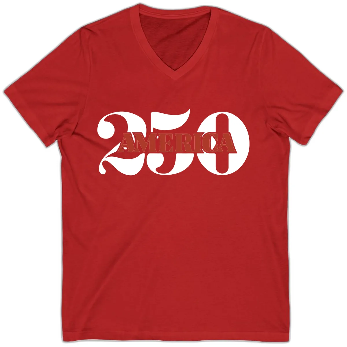 America 250th Anniversary Celebration V-Neck in Red