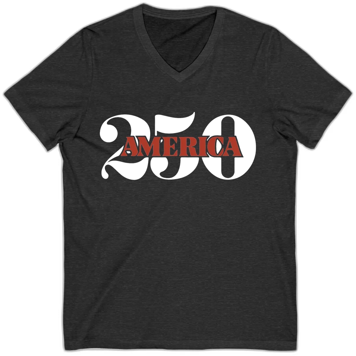 America 250th Anniversary Celebration V-Neck in Dark Grey Heather