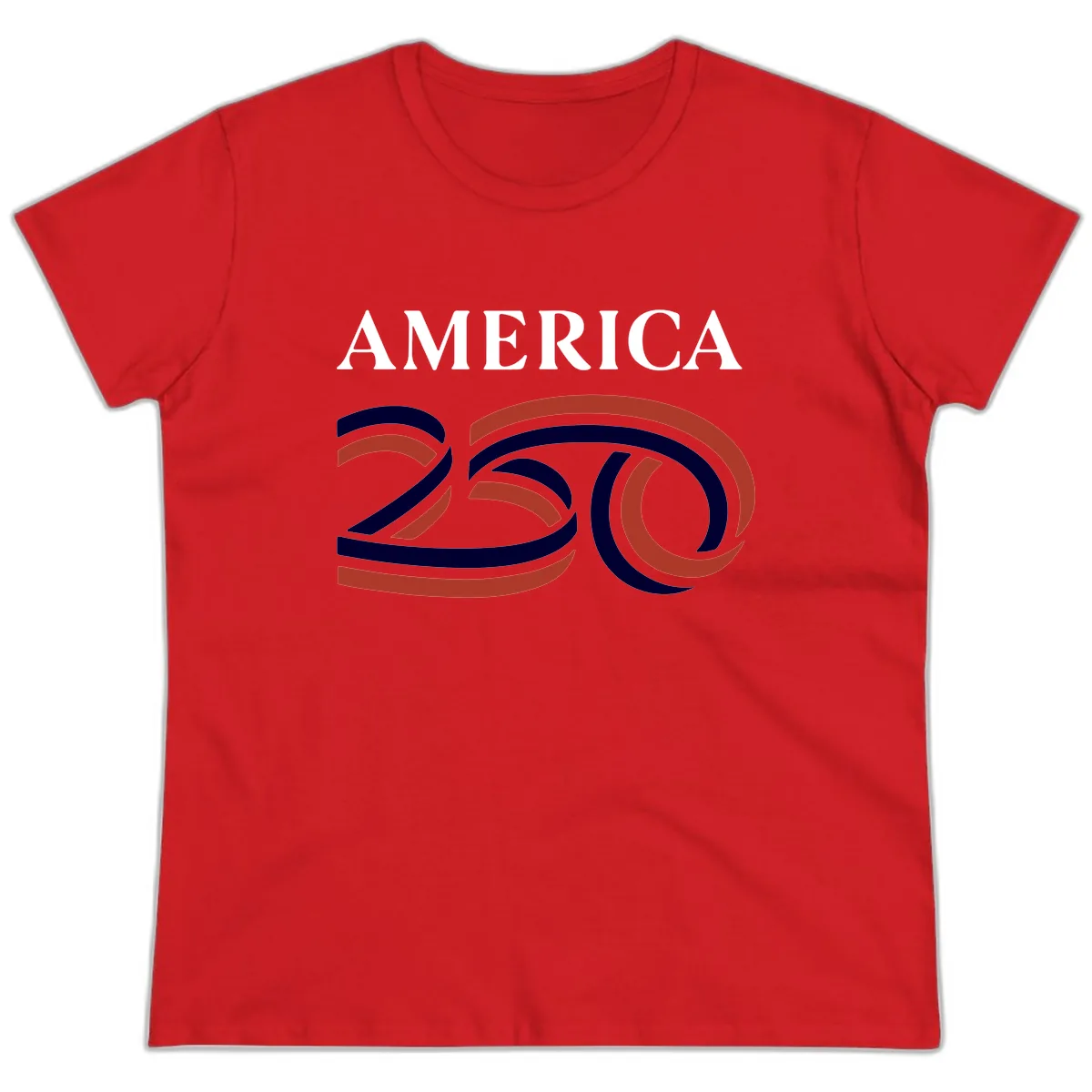America 250th Anniversary Celebration Ladies Tee in Red