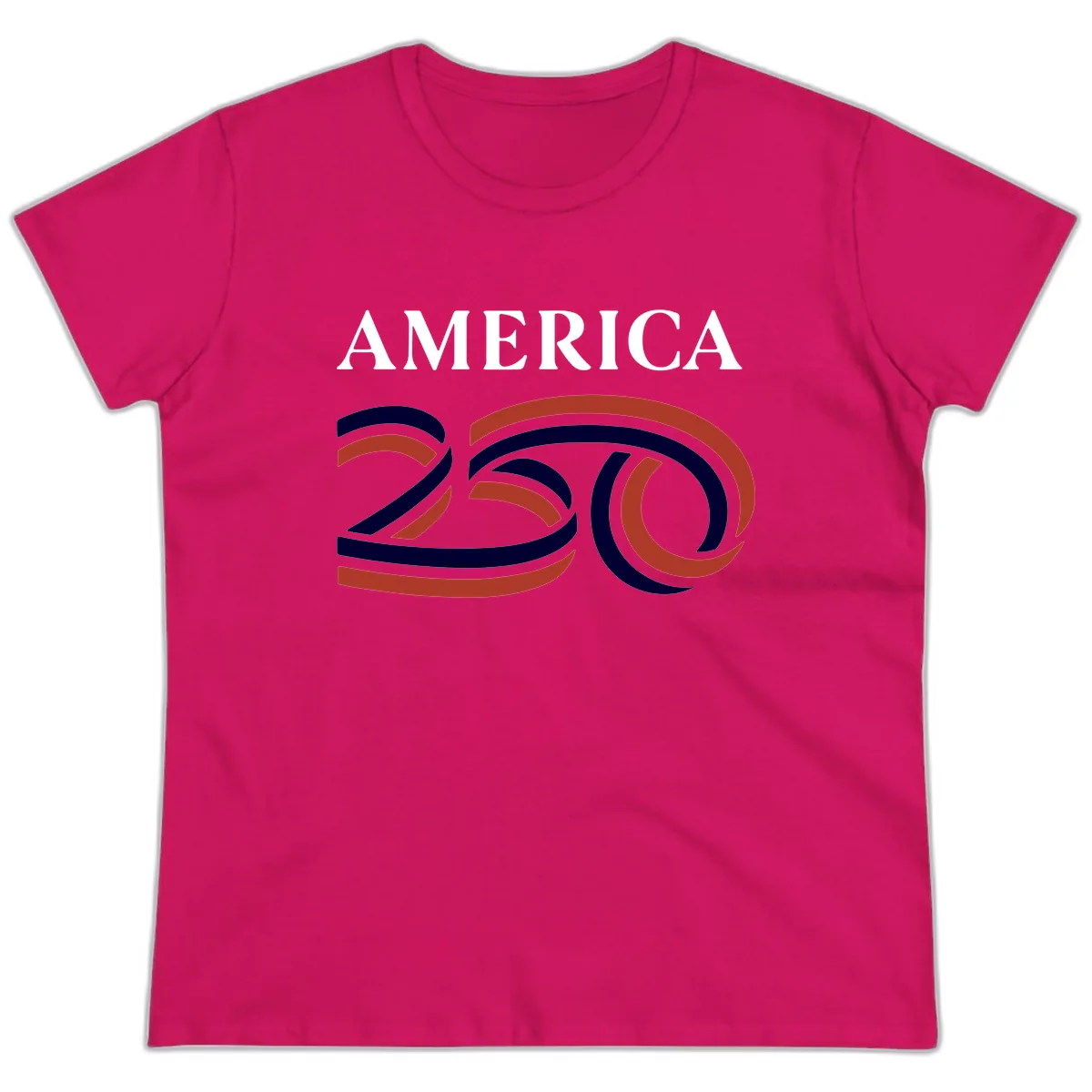 America 250th Anniversary Celebration Ladies Tee in Heliconia