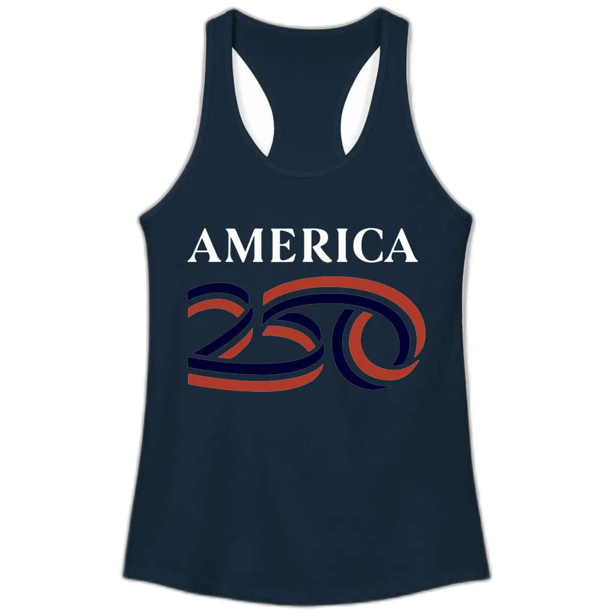 America 250th Anniversary Celebration Ladies Tank in Solid Midnight Navy