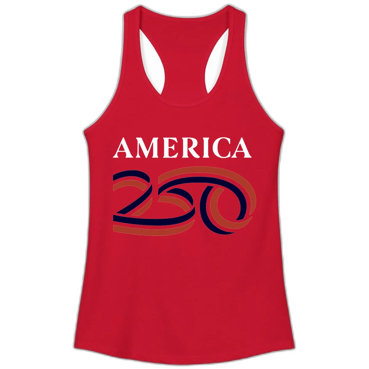 America 250th Anniversary Celebration Ladies Tank in Solid Red