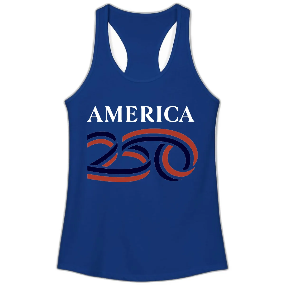 America 250th Anniversary Celebration Ladies Tank in Solid Royal