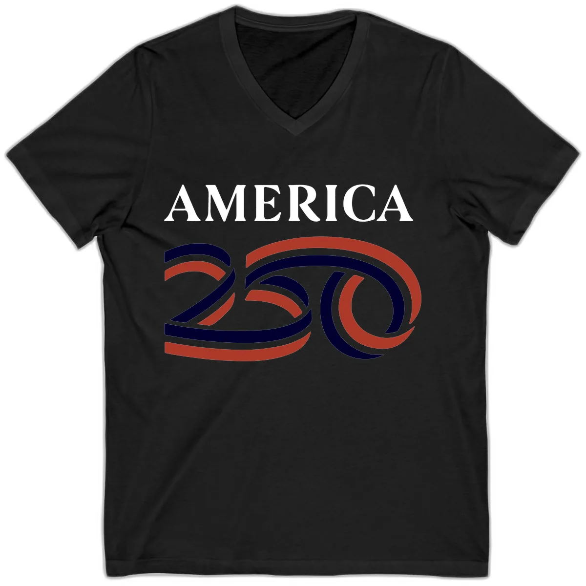 America 250th Anniversary Celebration V-Neck in Black