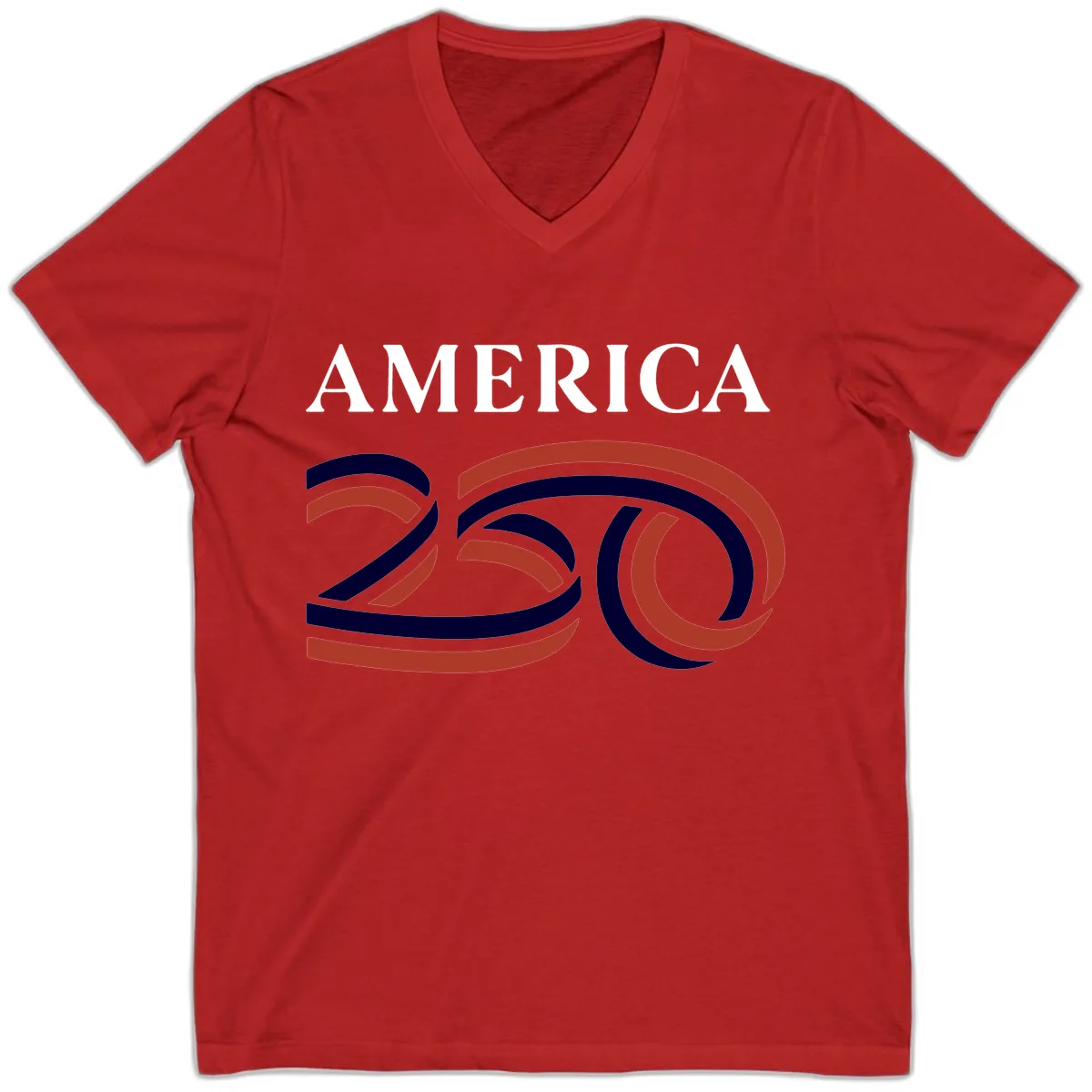 America 250th Anniversary Celebration V-Neck in Red