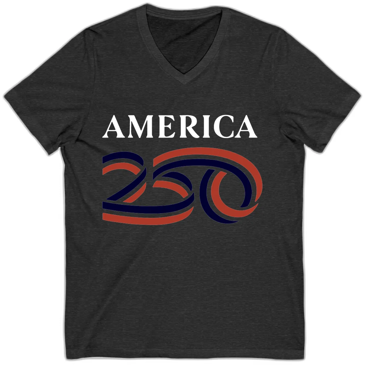 America 250th Anniversary Celebration V-Neck in Dark Grey Heather