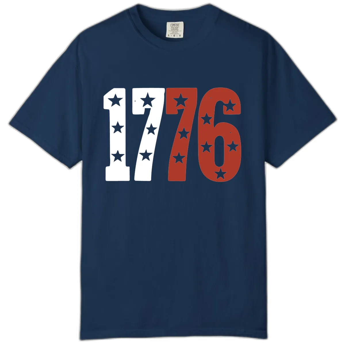 America 1776 Starburst Celebration Comfort Color Tee in Navy