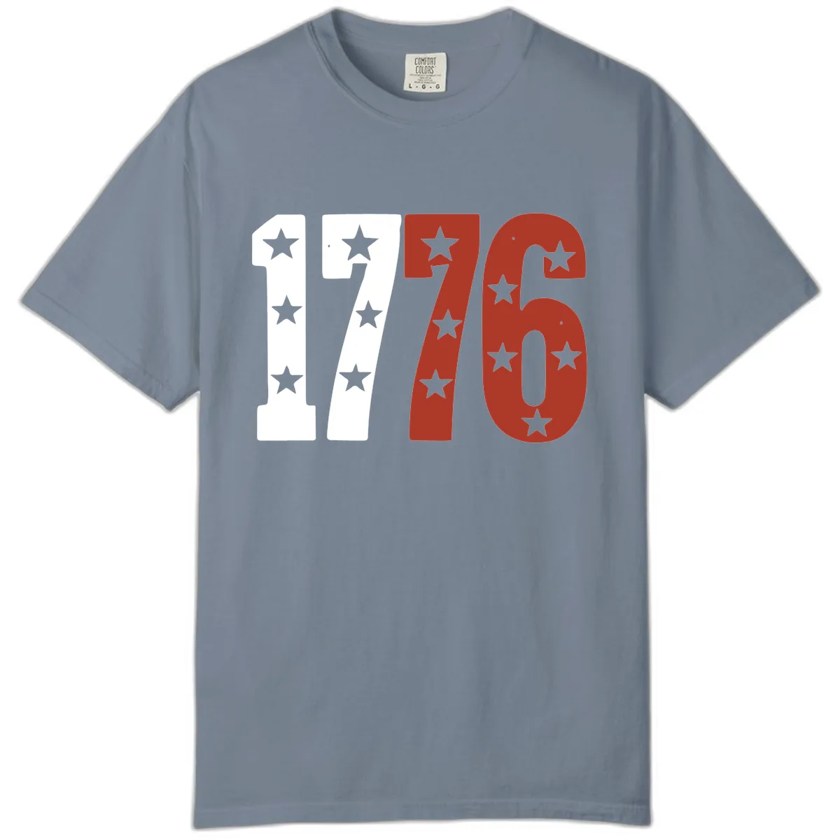 America 1776 Starburst Celebration Comfort Color Tee in Blue Jean