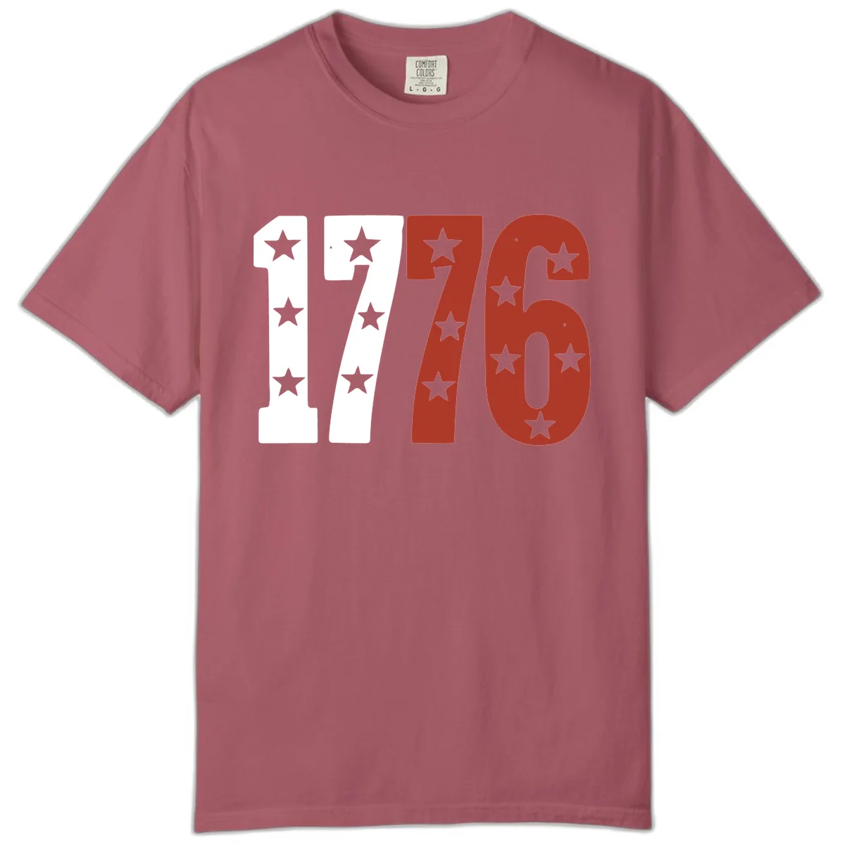 America 1776 Starburst Celebration Comfort Color Tee in Crimson