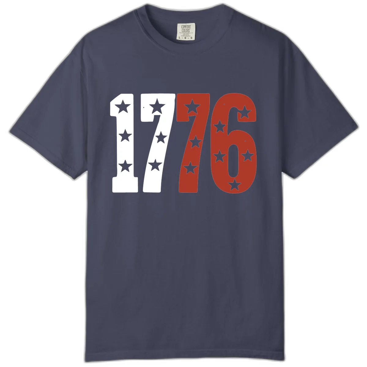 America 1776 Starburst Celebration Comfort Color Tee in Denim