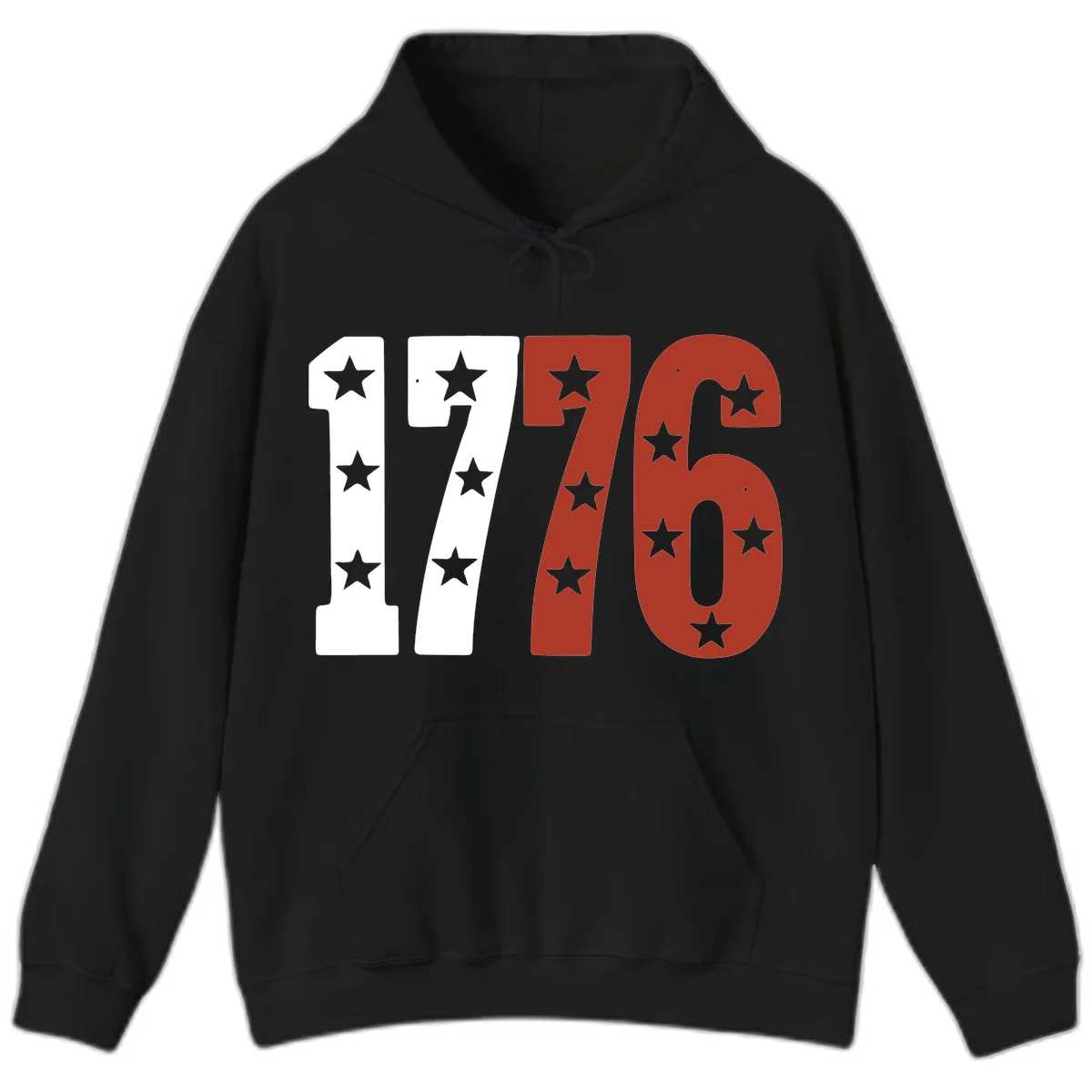 America 1776 Starburst Celebration Hoodie in Black