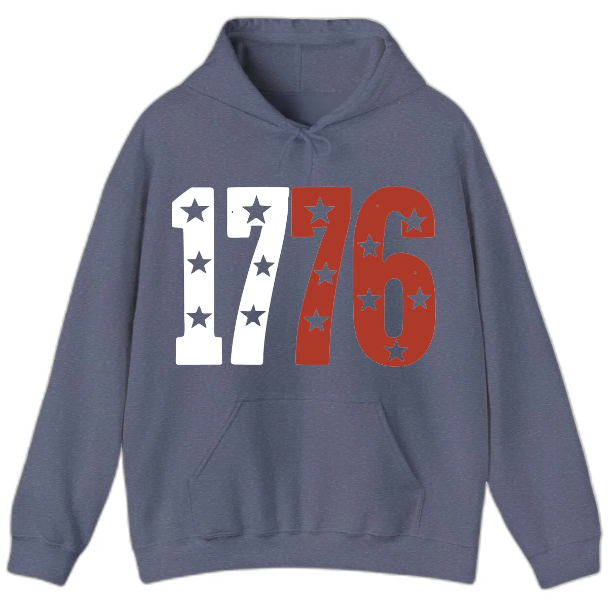 America 1776 Starburst Celebration Hoodie in Heather Navy