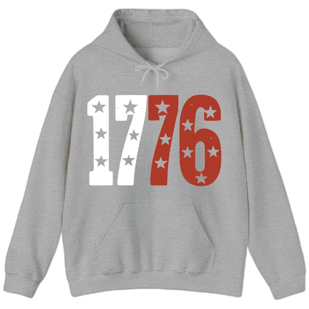 America 1776 Starburst Celebration Hoodie in Sport Grey
