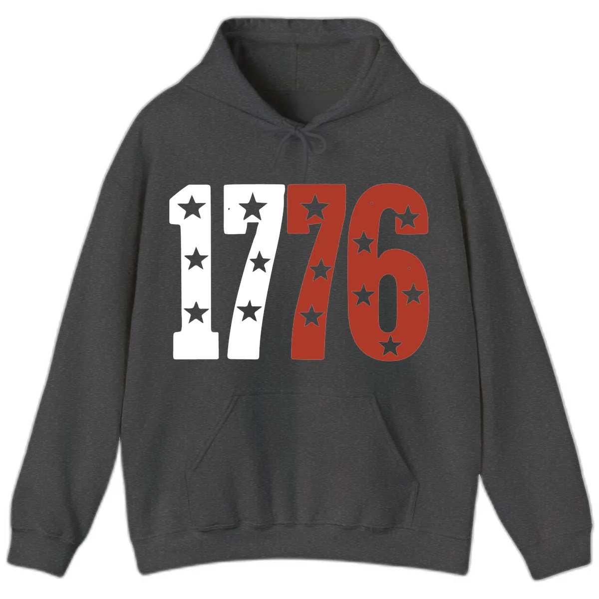 America 1776 Starburst Celebration Hoodie in Dark Heather