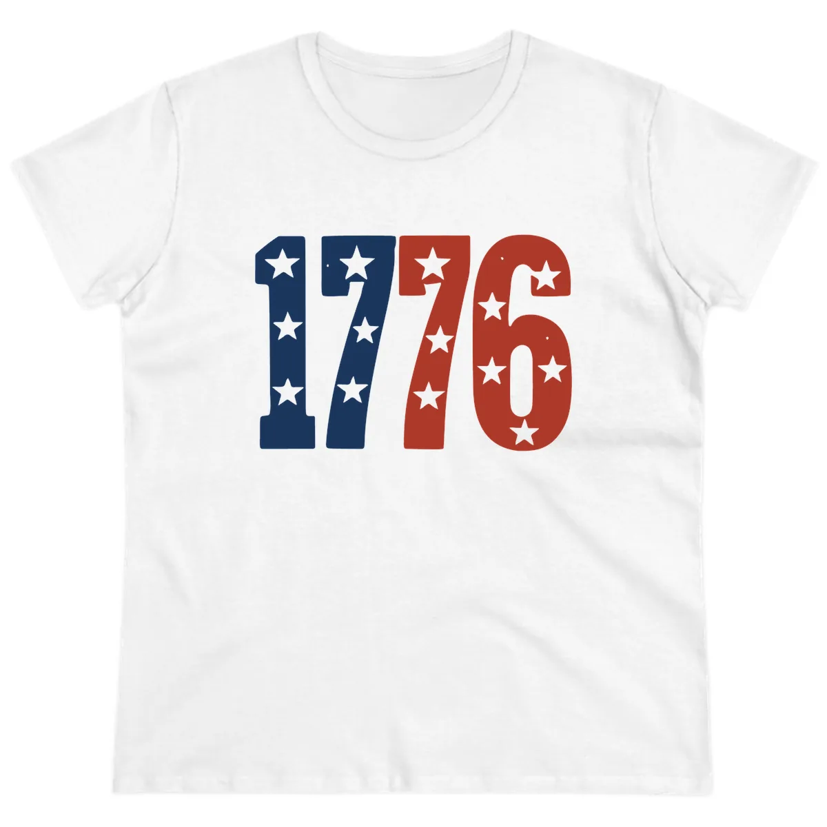 America 1776 Starburst Celebration Ladies Tee in White