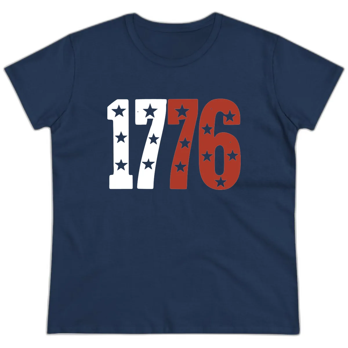 America 1776 Starburst Celebration Ladies Tee in Navy