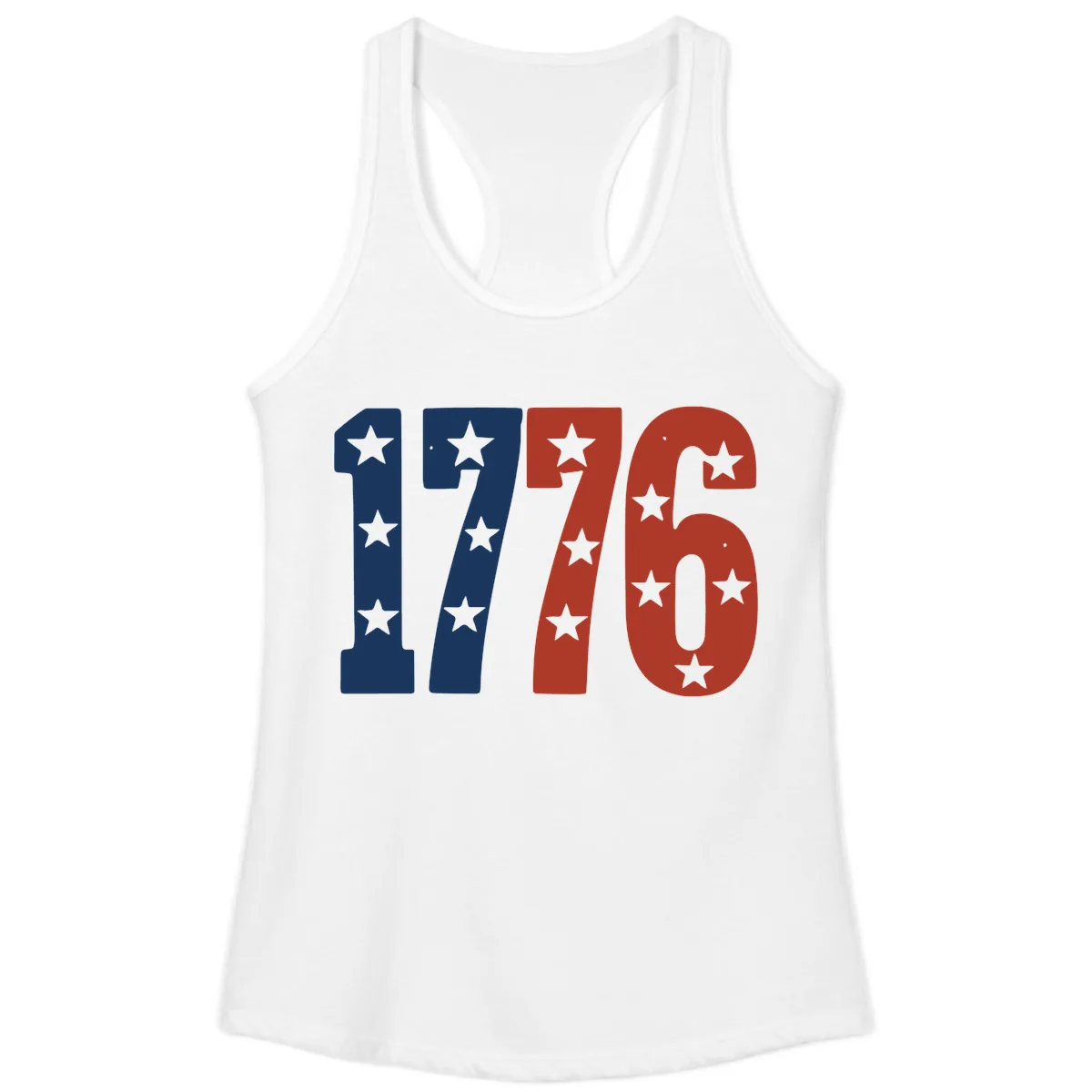 America 1776 Starburst Celebration Ladies Tank in White