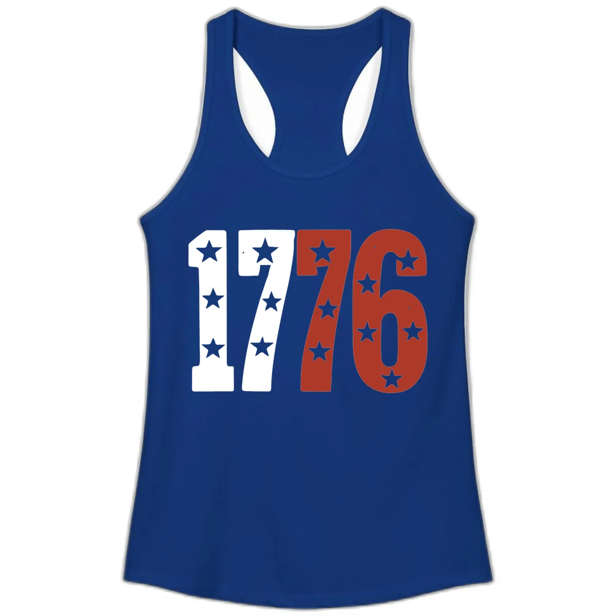 America 1776 Starburst Celebration Ladies Tank in Solid Royal