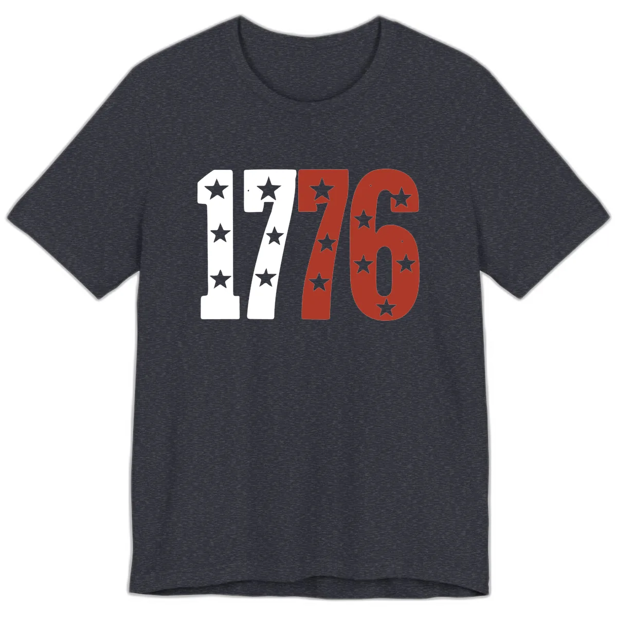 America 1776 Starburst Celebration Premium T-Shirt in Heather Navy