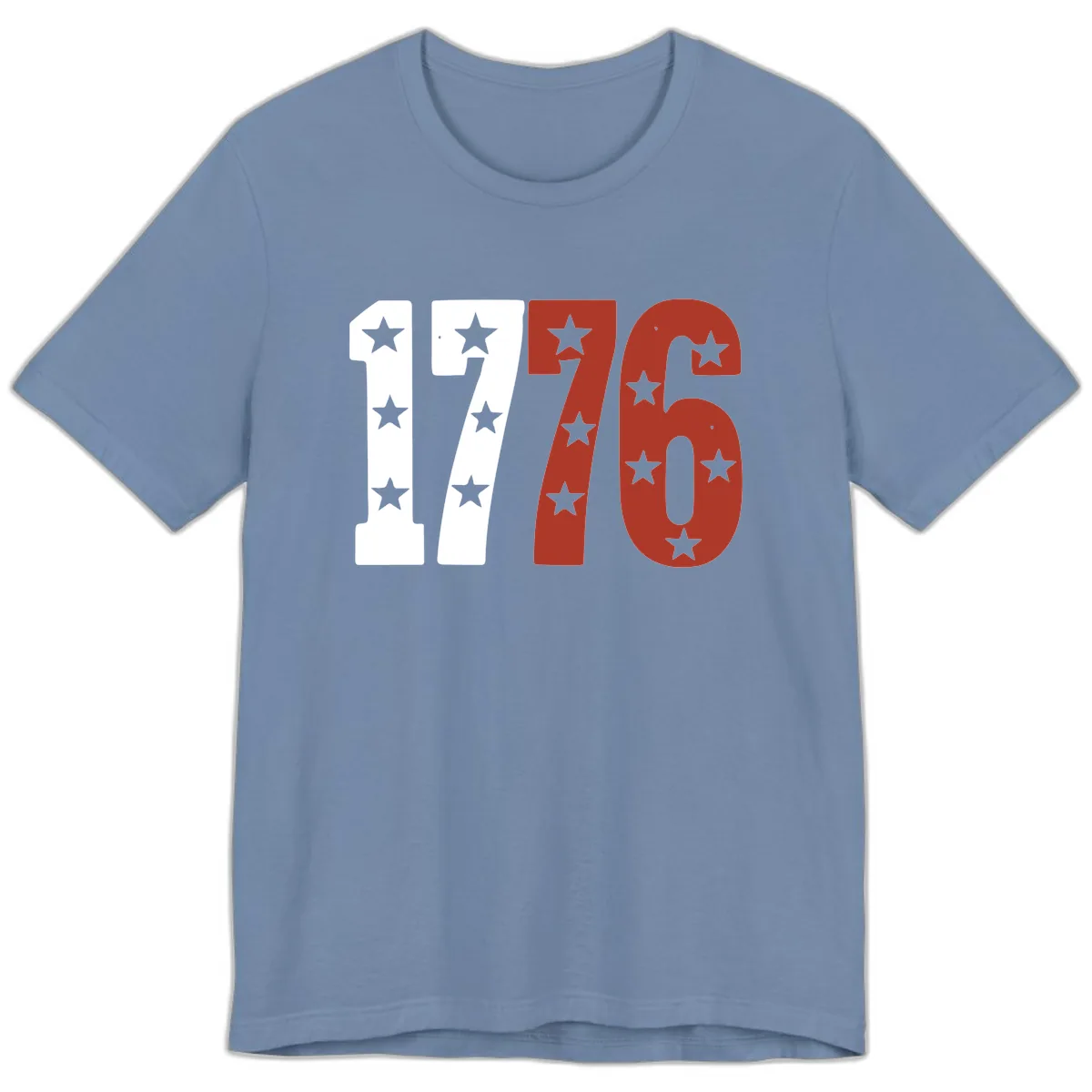 America 1776 Starburst Celebration Premium T-Shirt in Steel Blue