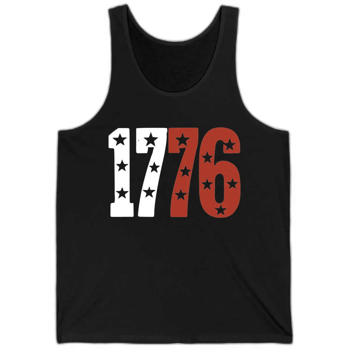America 1776 Starburst Celebration Tank Top in Black
