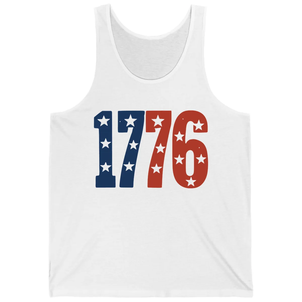 America 1776 Starburst Celebration Tank Top in White