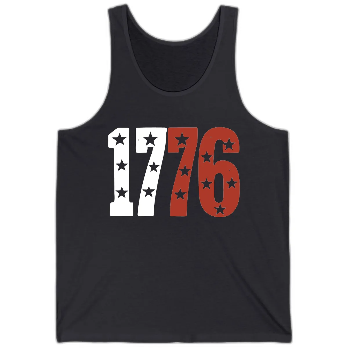 America 1776 Starburst Celebration Tank Top in Dark Grey