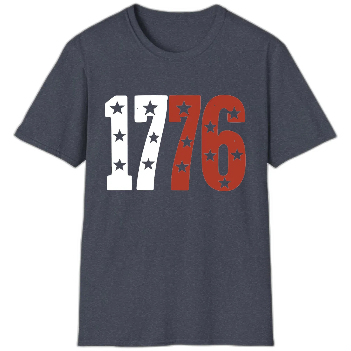 America 1776 Starburst Celebration T-Shirt in Heather Navy